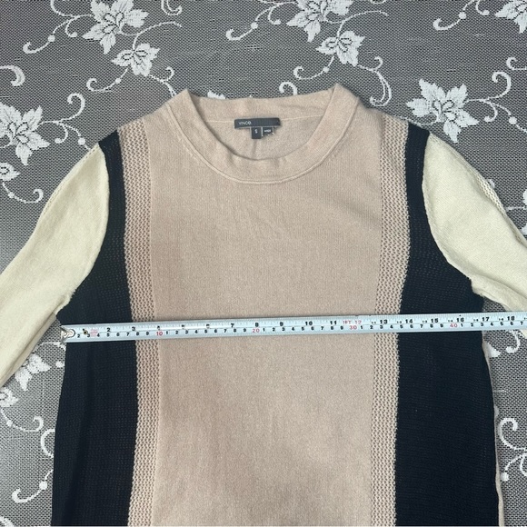 Vince Two Toned Knit 100% Cashmere Sweater Sz Small - Picture 9 of 14